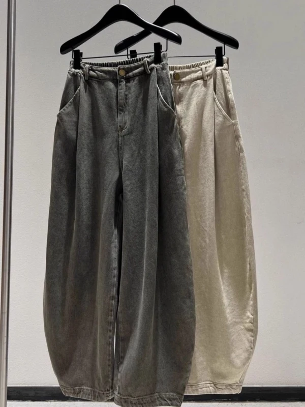 

Мужские повседневные винтажные джинсы большого размера с эластичным поясом, широкими штанинами, в стиле «папины брюки», осенне-зимние, износостойкие, для молодежи