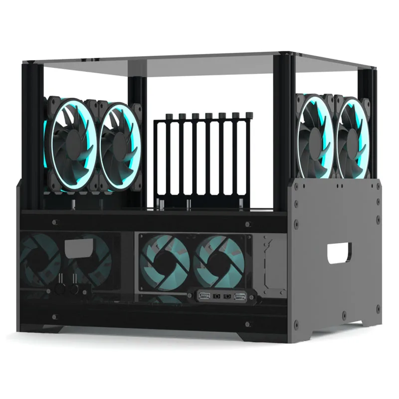 

Double Layer Lower Power Supply Personalized Translucent Open Acrylic Multi-hard Disk Computer Water-cooled Duplex Chassis