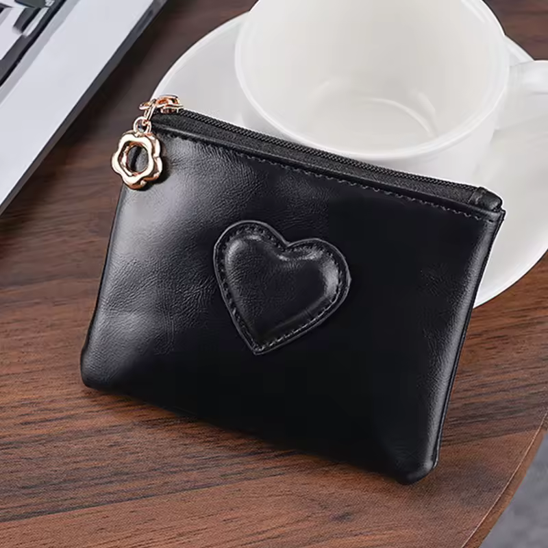 Women Lightweight PULeather Card Holder Cute Heart Shaped Small Wallet Multi-card Anti-magnetic Card Holder Travel Cash Coin Bag - Image 14