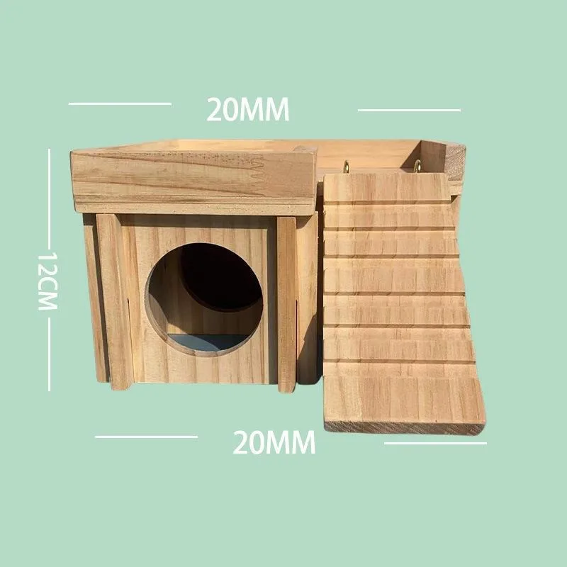 Hamster House Steps Habitat Hiding House Toy Nest Aquascape Supplies Golden Bear Wooden House Multi Habitat