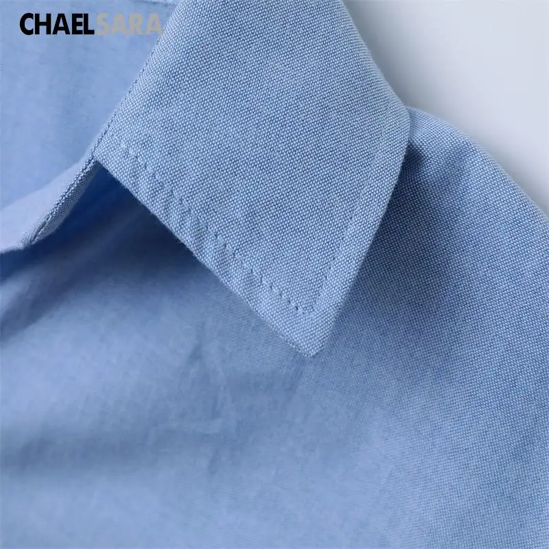 Chic Vintage Blue Long Sleeve Blouse for Women - Spring 2026