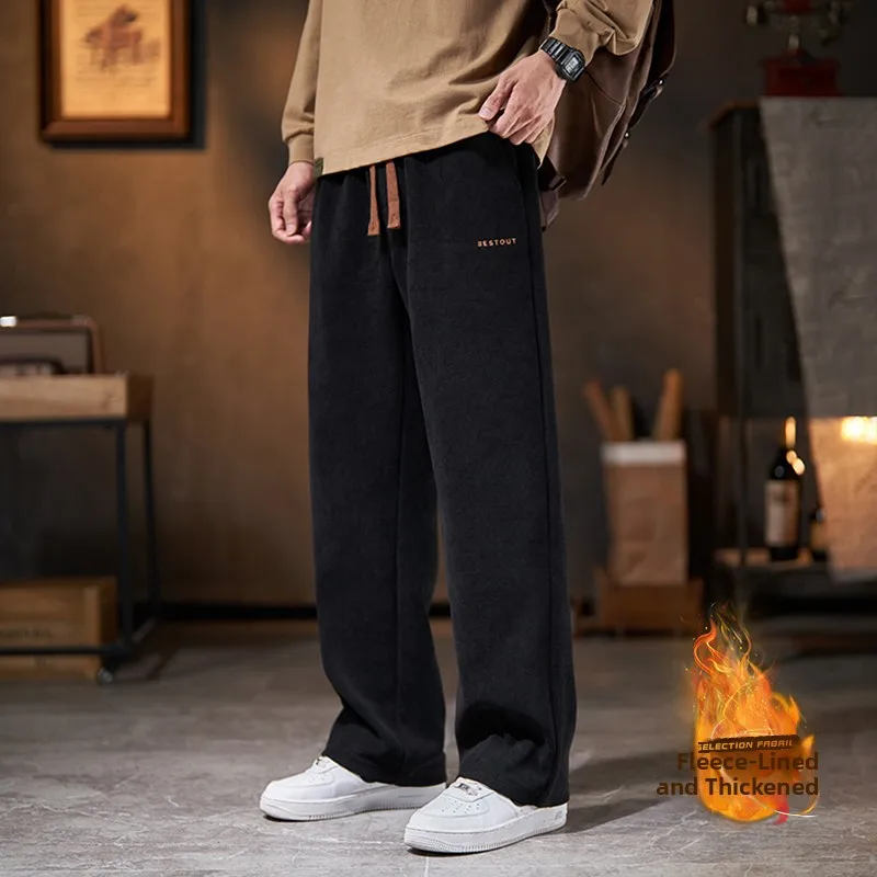 

Мужские повседневные вельветовые прямые брюки Thiened для офисной одежды, осенне-зимние свободные спортивные брюки, длинные брюки