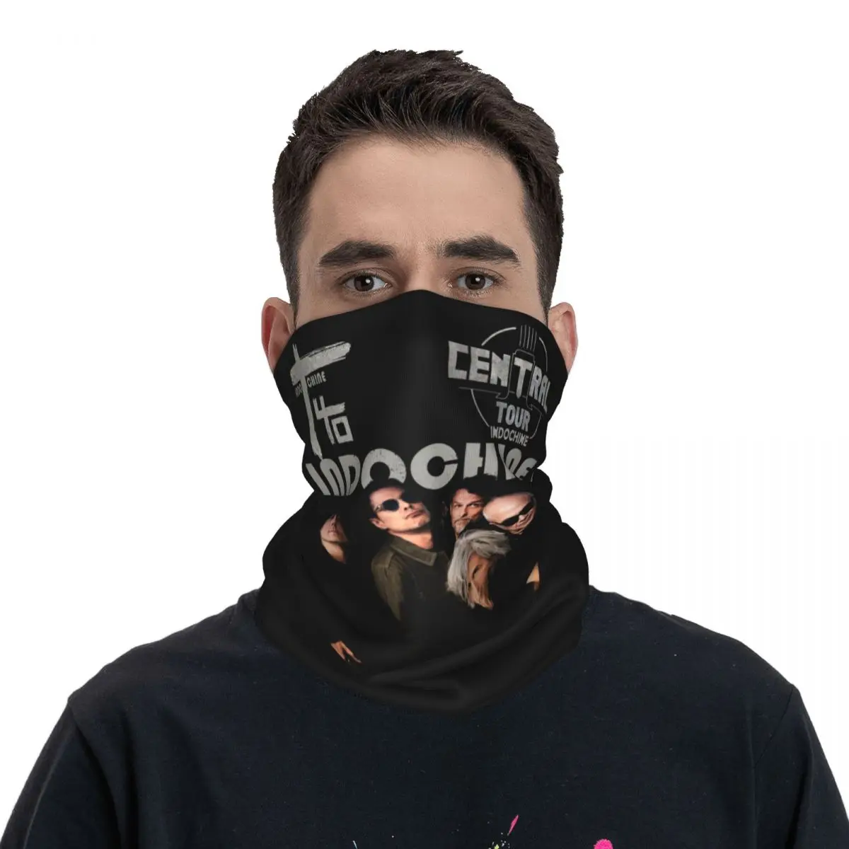 

Indochine Rock Band Bandana Neck Gaiter Accessories Wrap Scarf Multifunctional Face Mask Hiking for Men Women Adult Winter