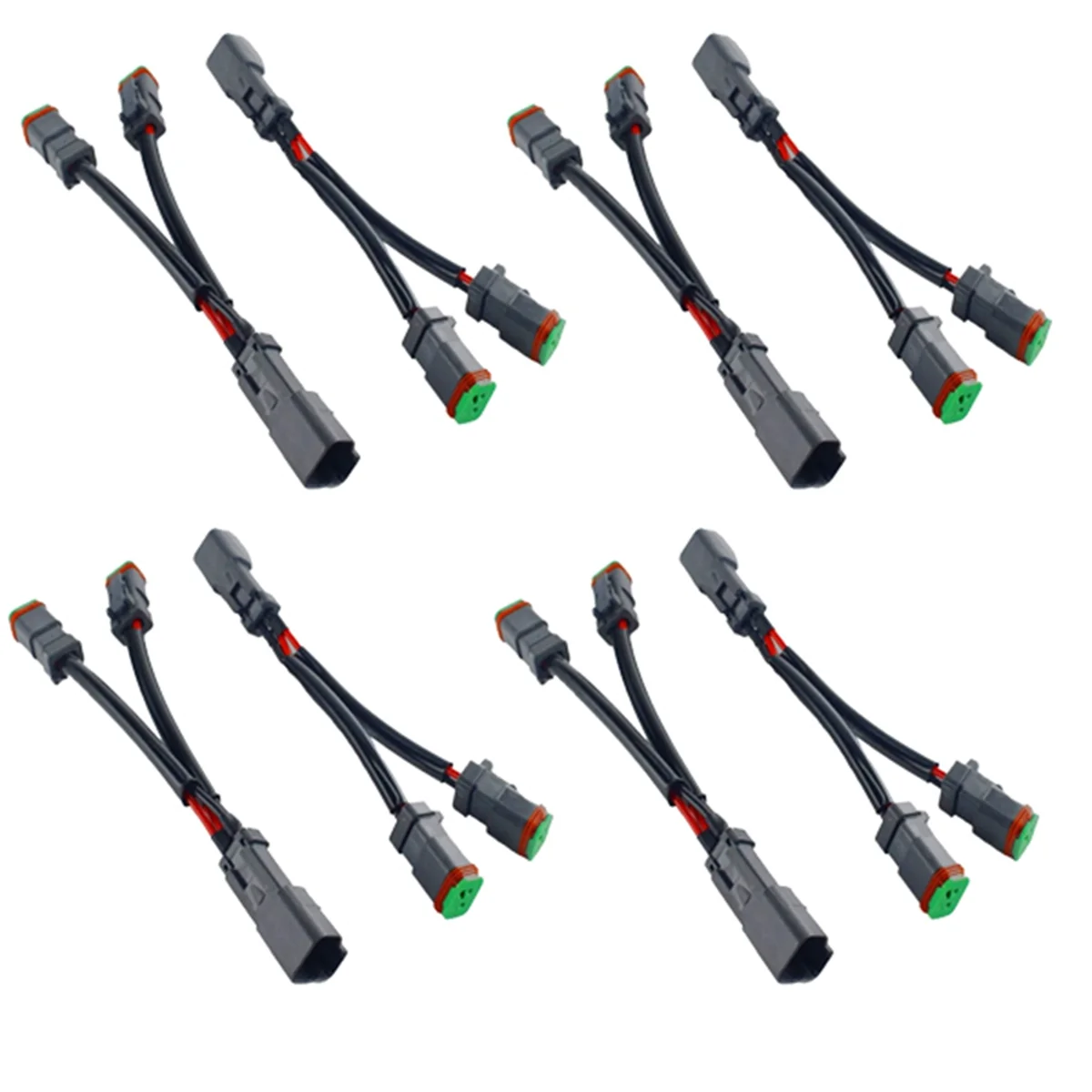 8PCS Y Type Leads Deutsch DT DTP 2 Pin Socket Adapter for LED Pod Work Light Retrofit Connectors Wiring Harness -L94A