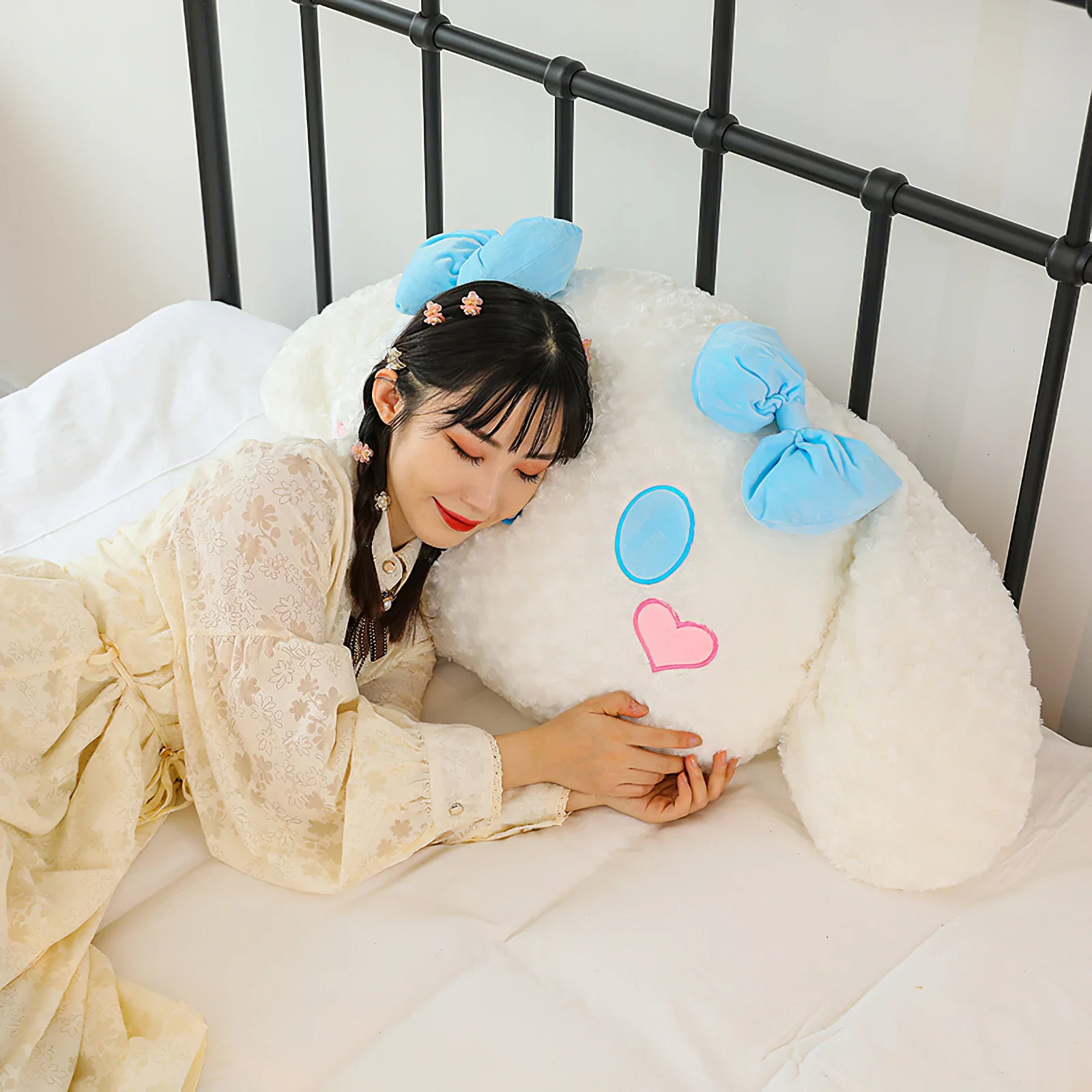 110cm Cute Cartoon Sanrio Cinnamoroll Dog Plush Cushion Soft Stuffed Large Size Bedside Sofa Pillow Kids Plush Toy Girls Gift