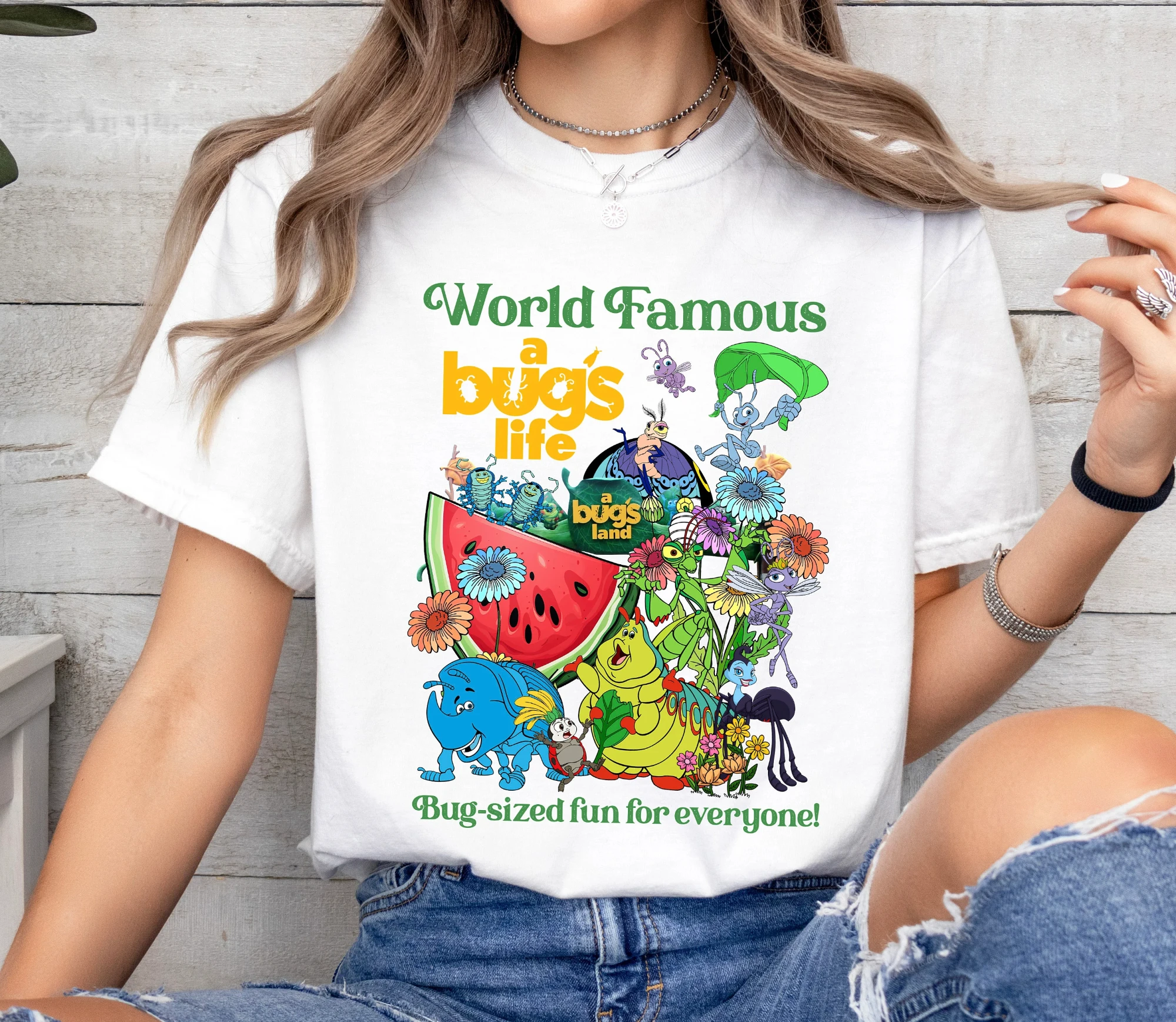 Koszulka Disney Pixar A Bug's Life z zdjęciem grupowym, Koszulka A Bug's Land Disney California Adventure, Disneyland Animal Kingdom