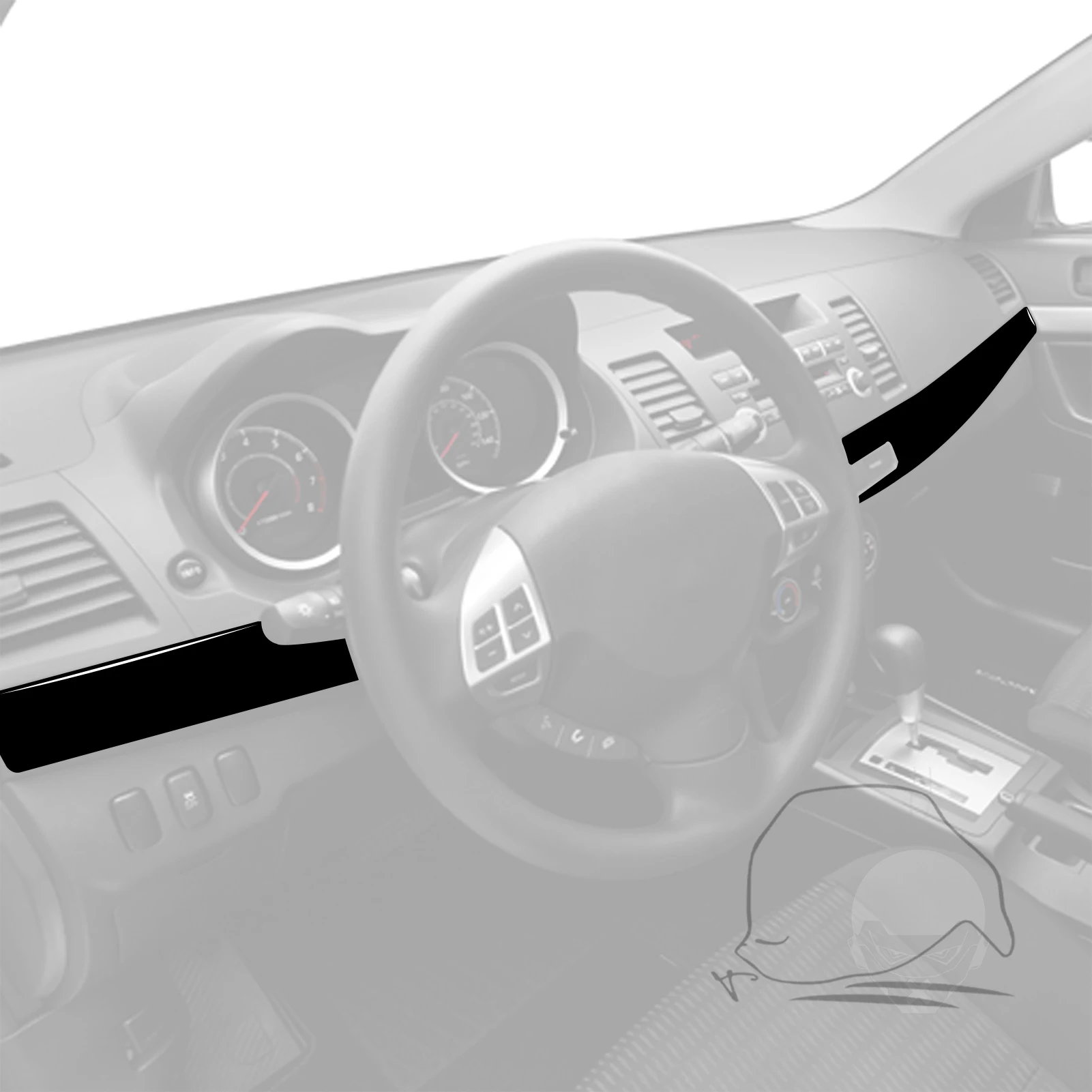 Real Carbon Fiber For Mitsubishi Lancer EVO 2008-2015 Car Central instrument Trim Customizable Sticker Interior Accessories