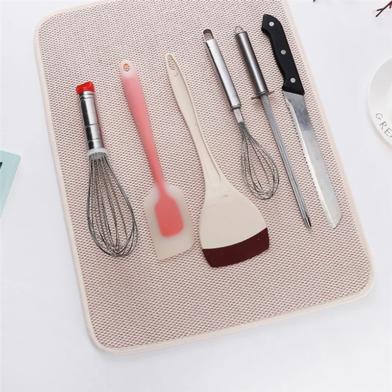 Tapete de secagem de prato de 3 pacotes, microfibra para balcão de cozinha tamanho 20x15 polegadas