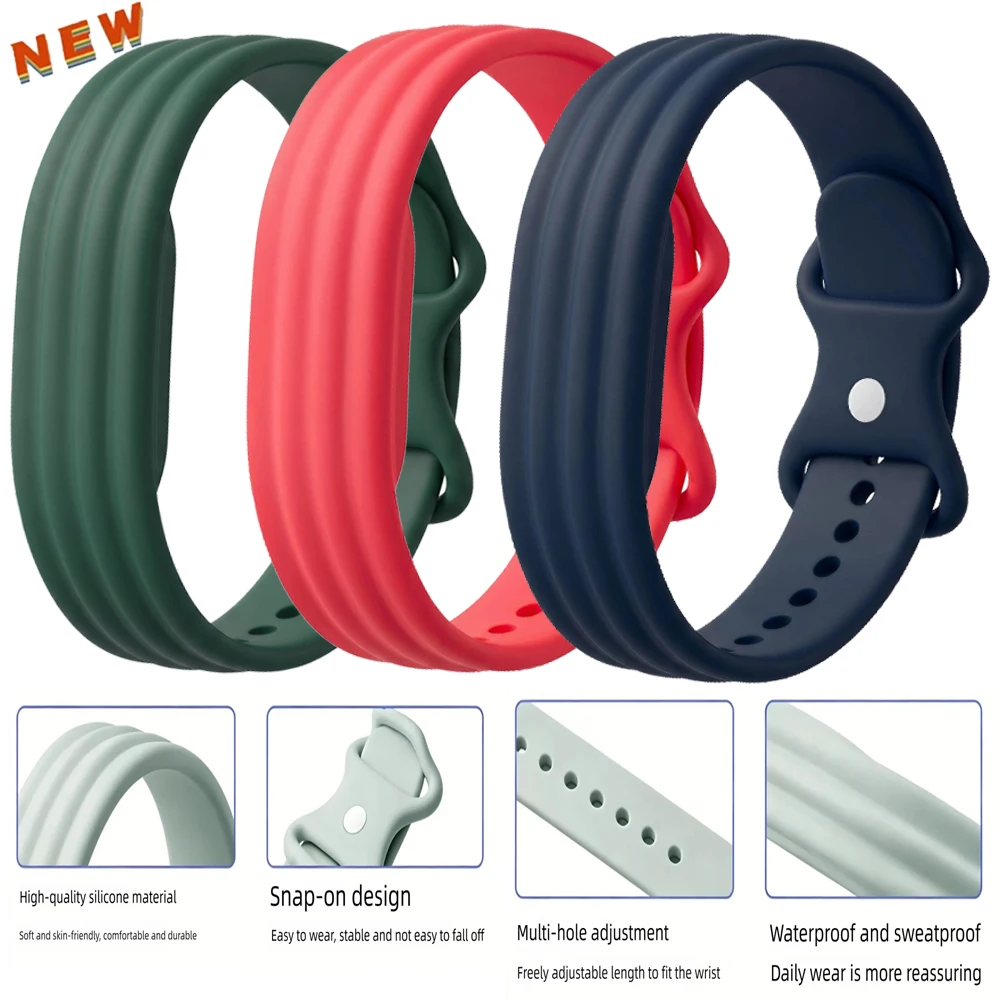 Sport-Silikonarmband für Google Fitbit Air, atmungsaktiv, weich, bequem, verstellbar, Ersatzarmband für Fitnes Tracker Band