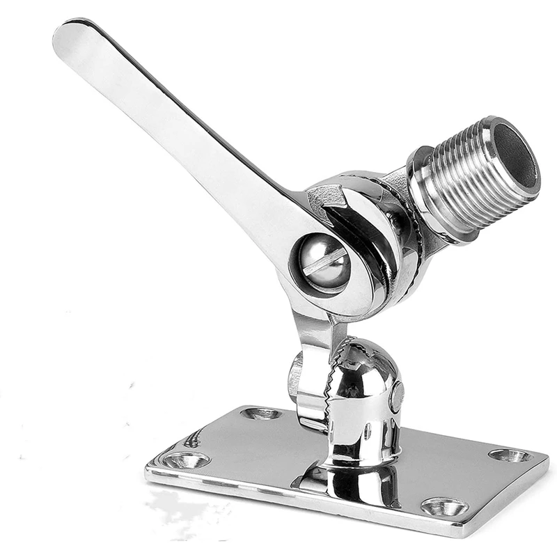 

For Marine VHF Antenna Mounts, Adjustable Base VHF Antenna Mount For Boat, 316 Stainless Steel, Heavy Duty