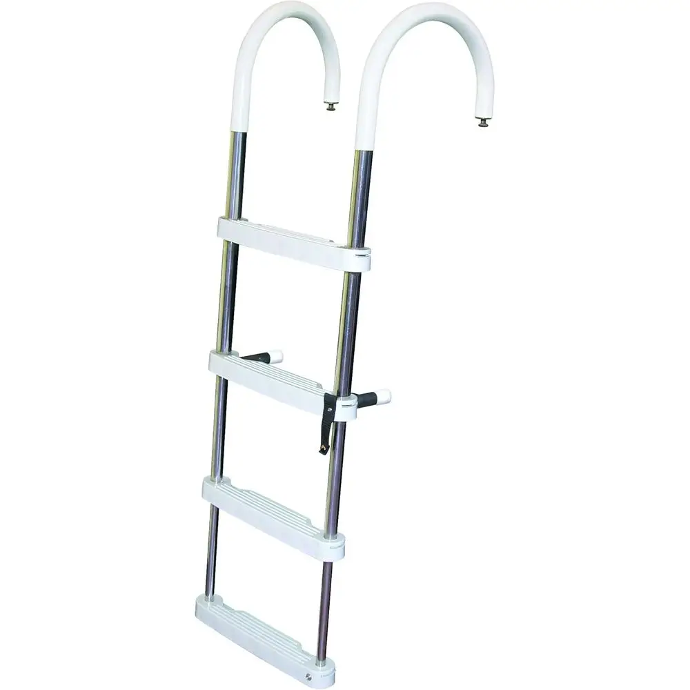 

Телескопическая лестница для лодок из нержавеющей стали с виниловыми крючками, мягкими ступенями, компактная, грузоподъемность 400 фунтов, 4 ступени, высота 51 дюйм