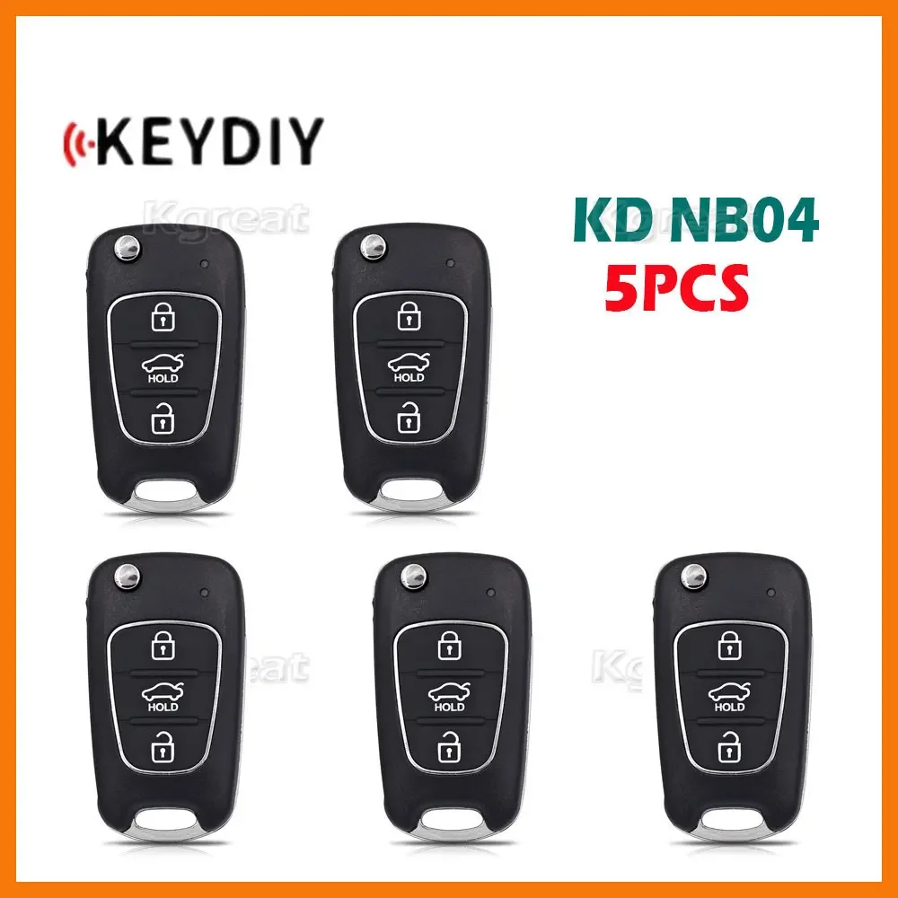 

5pcs KEYDIY NB04 3 Buttons Multi-functional Car Remote Key NB Series Universal Remote Key for Hyundai Style KD900 URG200 KD-X2