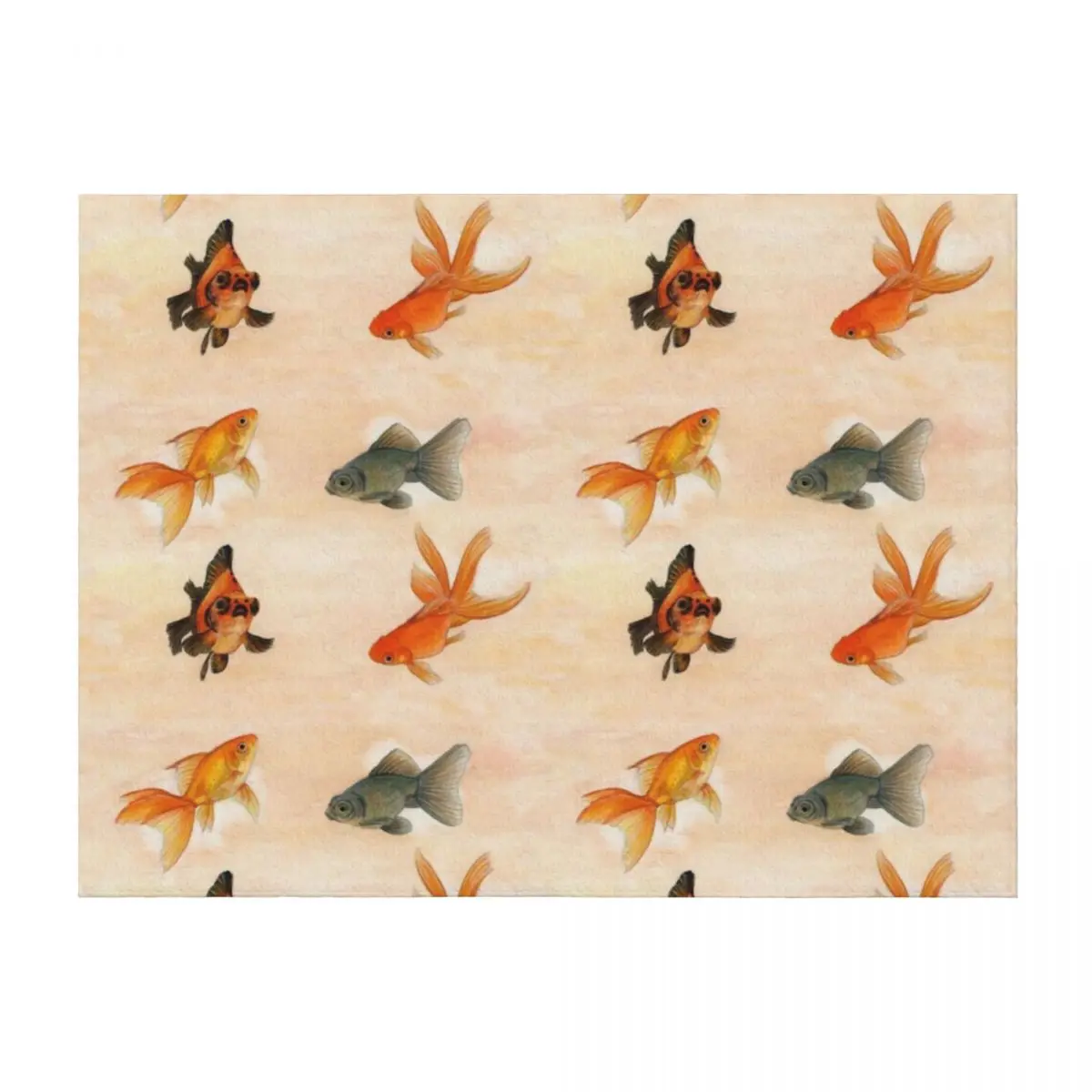 

Golden fishes Throw Blanket warm winter Flannel Flannels manga Blankets