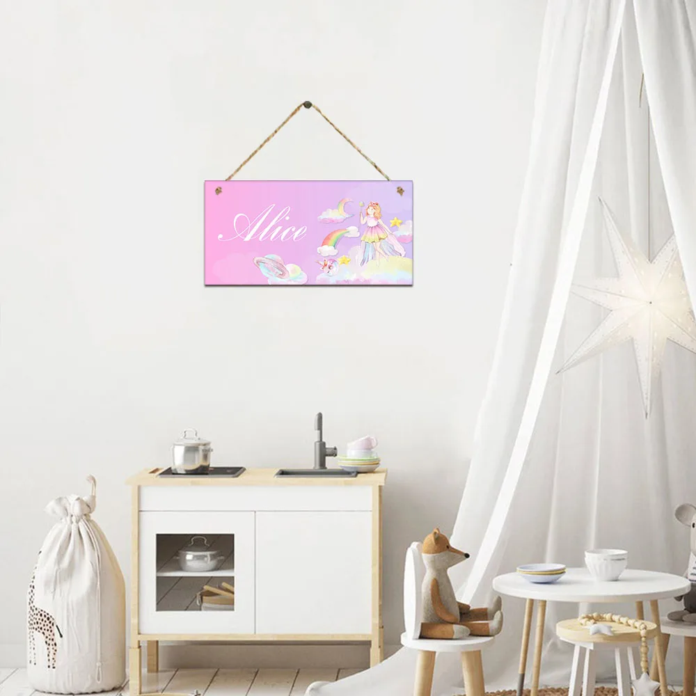 

1PC Beauty Pegasus and unicorns Custom Name Custom Signage Personalized Listing Garden Plaque Hanging Sign Wall Plaque