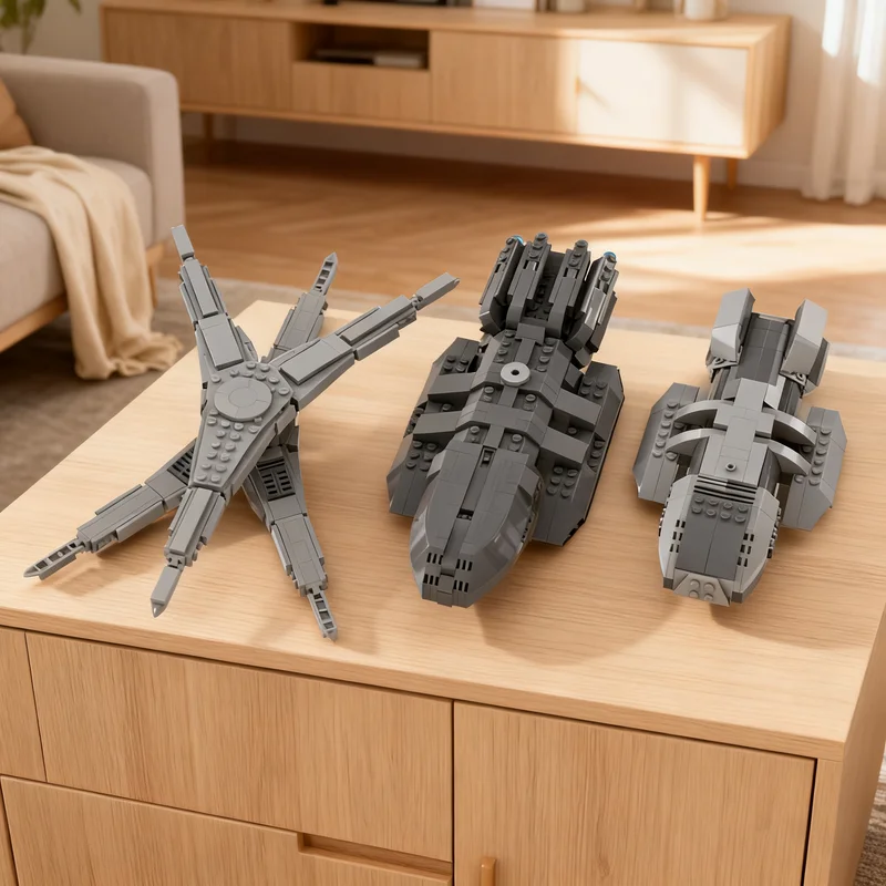 814pcs MOC Bundle Battlestar Galactica Battlestar Pegasus Cylon Basestar Type-D Model Building Blocks Christmas Gift Toy 3D