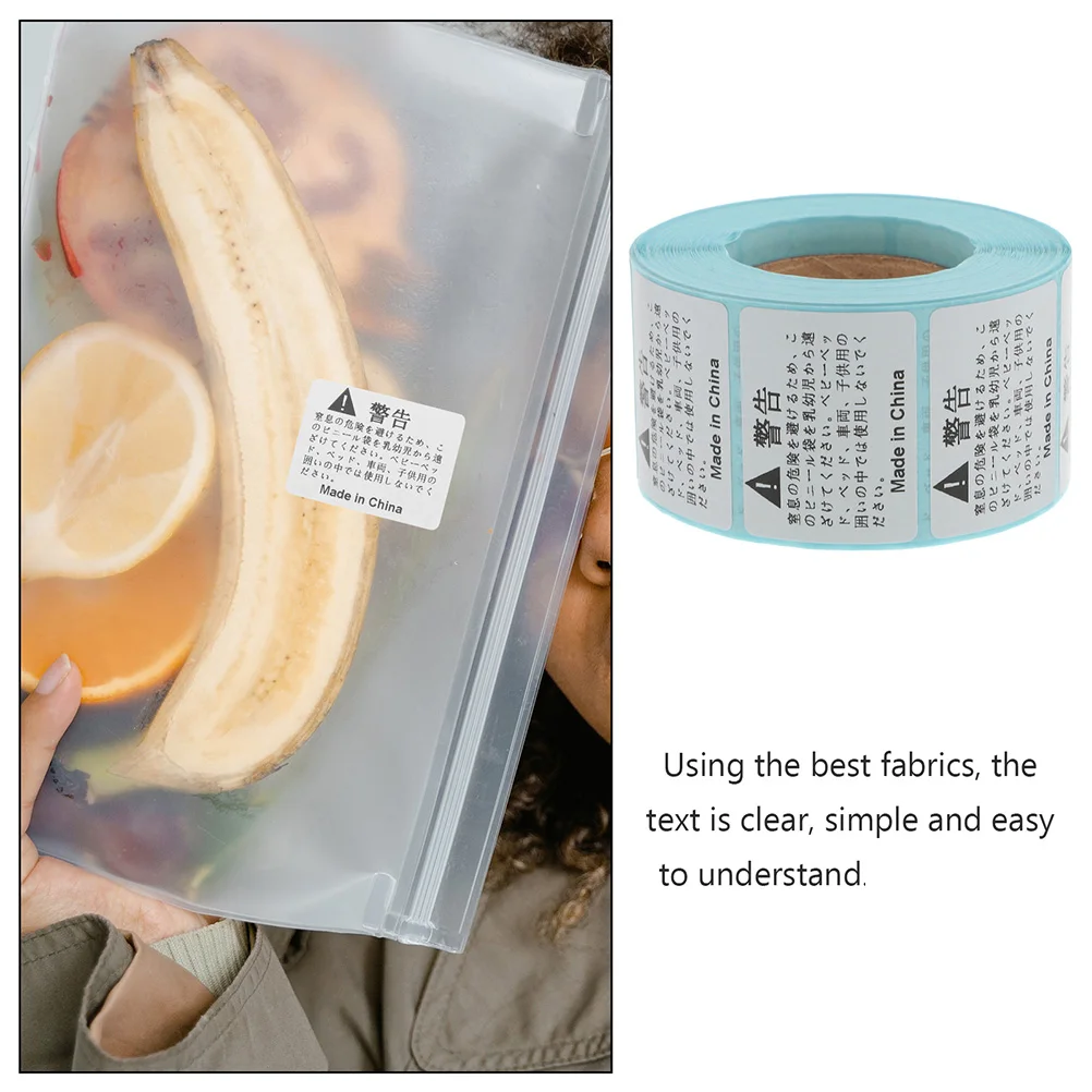 

1 Roll Anti-Suffocation Warning Stickers Strong Adhesive Shipping Packaging Bags Suffocation Warning Labels for Packing Safety