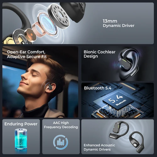 Imagen 2 del producto [AI Traductor] MINISO M98 auriculares inalámbricos OWS deportes auriculares Bluetooth auriculares para juegos ASMR APP traducción auriculares IPX5