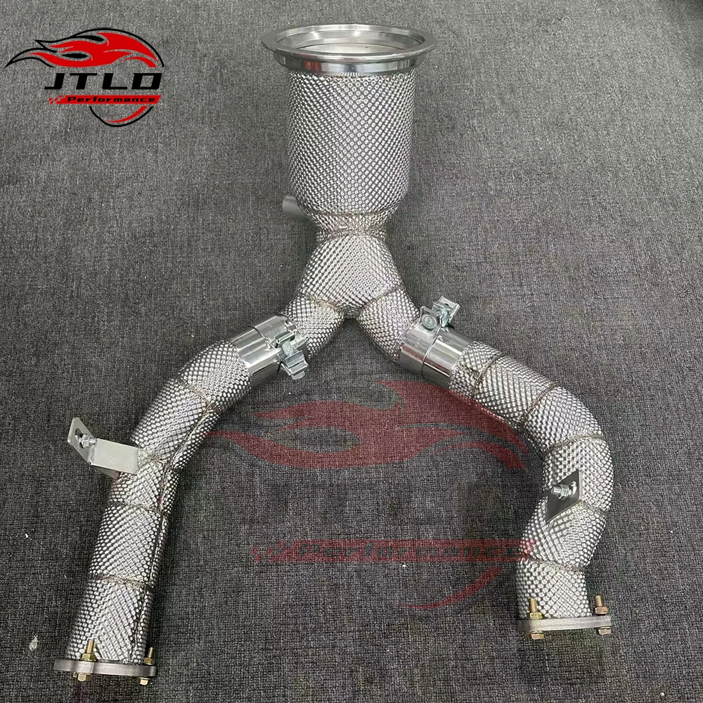 JTLD Performance Exhaust System Exhaust Downpipe With Heat Shield For Audi A6 A7 C8 3.0T Escapes Test Pipe