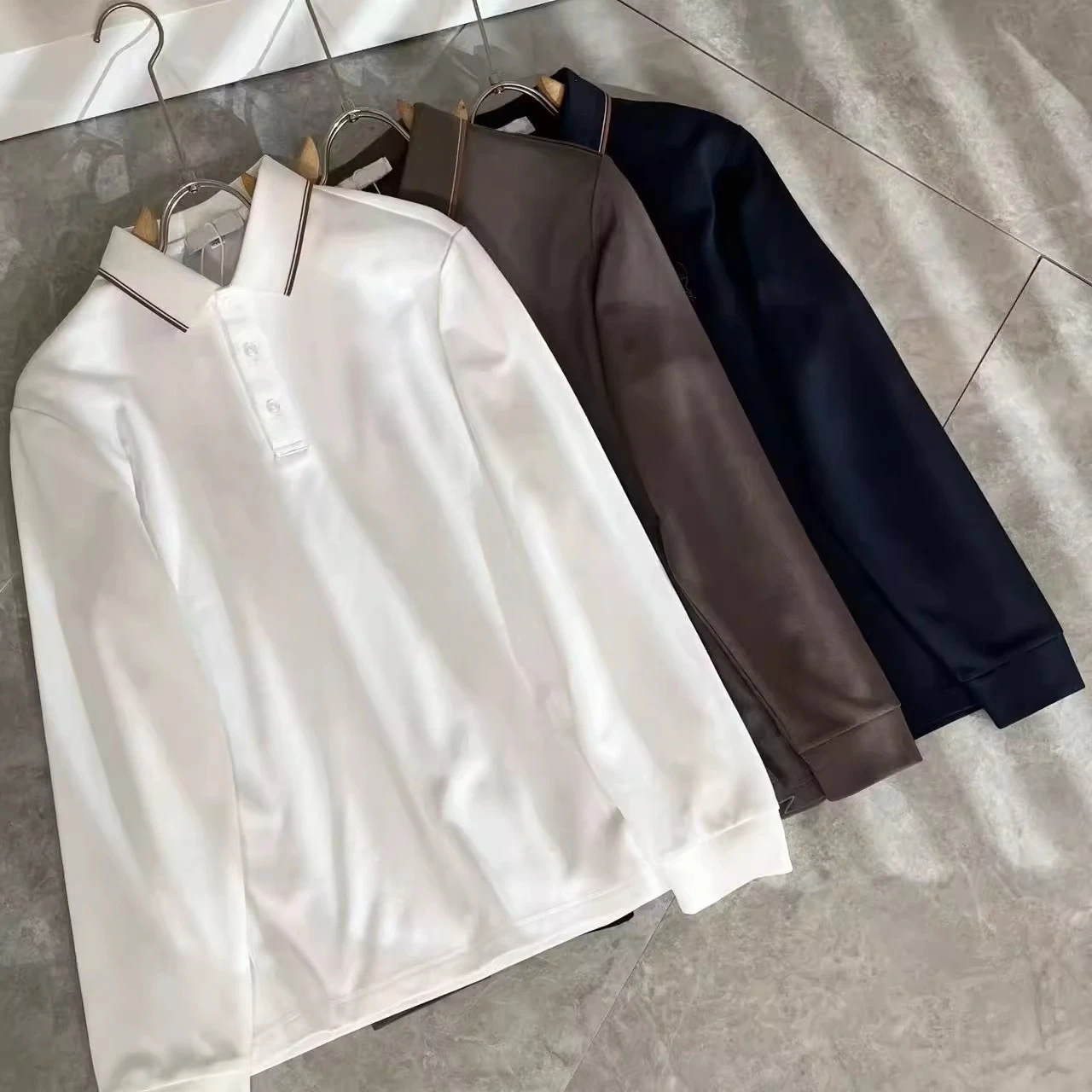 

BC Italian casual lapel contrasting polo shirt