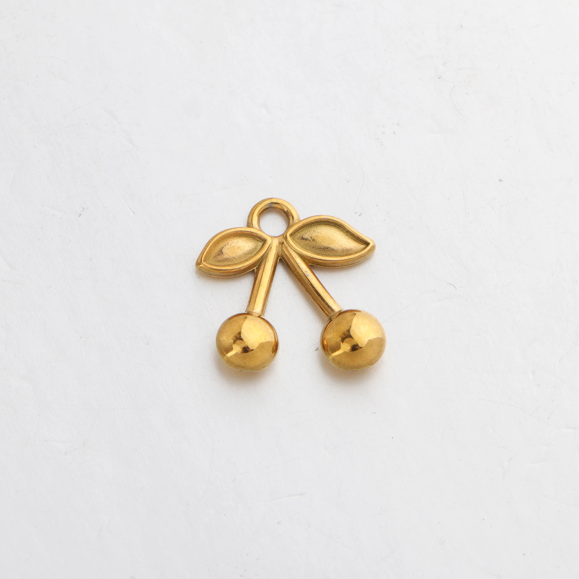 20pcs/lot Stainless Steel Cherry Charm Pendant for Fruit Vegetable DIY Necklace Earring Jewelry Making Accessories Wholesale