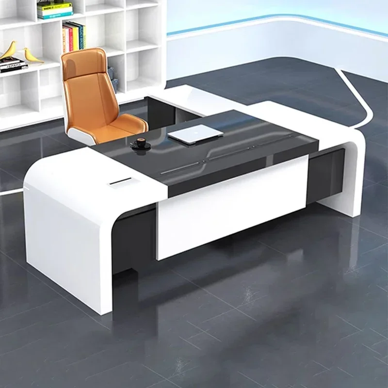 Office Desk Luxury Design Boss Computer Table Motion Desk Lateral File Cabinet Modern Office Furniture Escritorios De Estudio