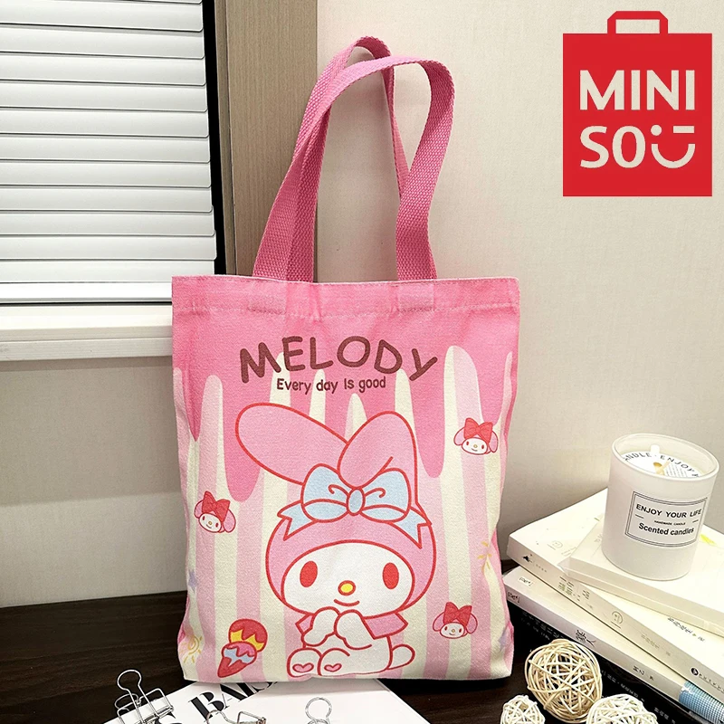 MINISO Sanrio Series drukowana torebka z motywem kreskówkowym o dużej pojemności pudełko na drugie śniadanie torba torebka śliczna studencka torba