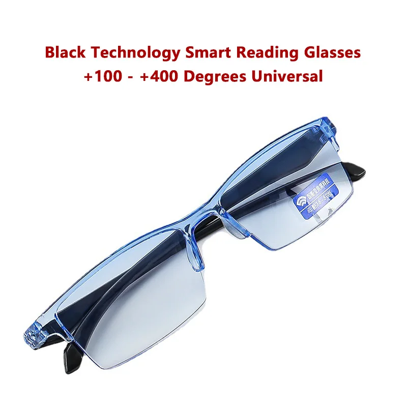 Anti-radiation Frameless Reading Glasses for The Elderly Smart Zoom Anti-blue Light Men's Reading Glasses Simple Glasses