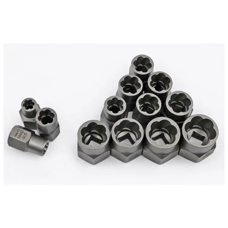 [NEWA08R】 Screws & Bolts Extractor Set Drill Bit With Hex Adapter, Out Broken Lug Nut Extractor Stripped Screw Remover Set