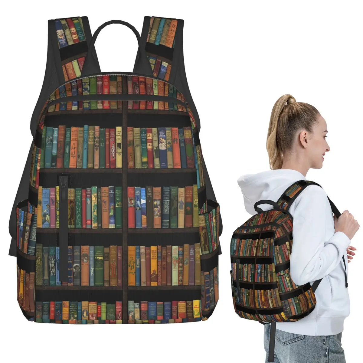 Education Library Book Backpack Student BookBag Boys Girls School Bag Laptop Shoulder Bags Men Women