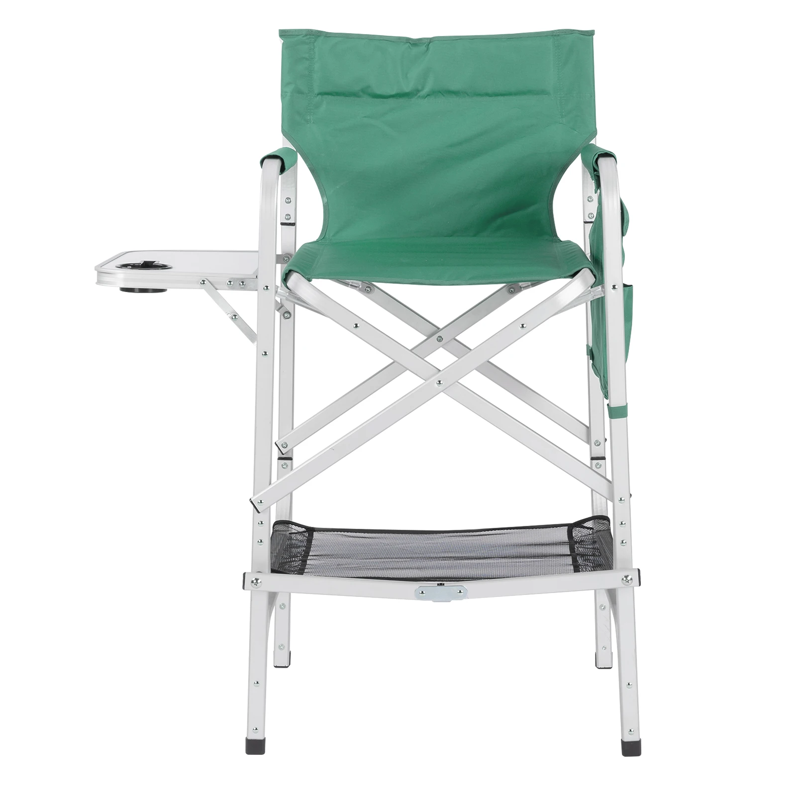 116*60*49cm 120kg Silver White Bright Oxidation/Aluminum Flat Tube Green Oxford Cloth Carrying Bag Director Chair