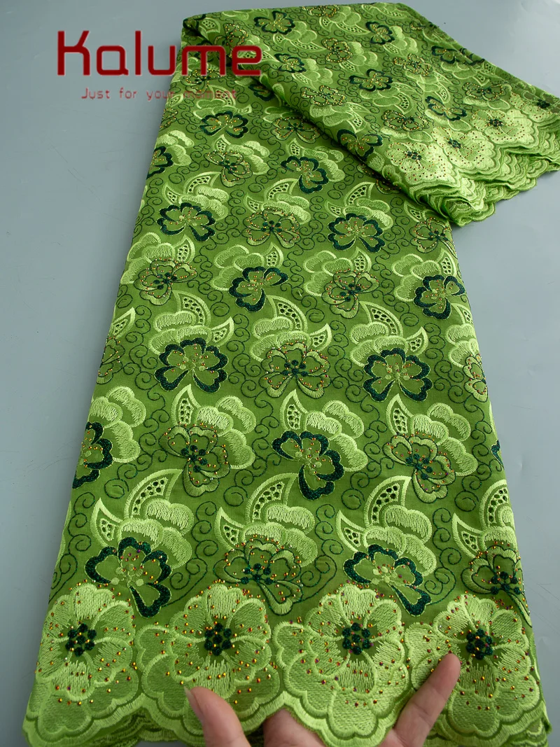 ผ้าลูกไม้ Kalume Lace 2025 คุณภาพสูง ผ้าลูกไม้ฝ้ายแอฟริกันในสวิตเซอร์แลนด์ ผ้าลูกไม้สวิสไนจีเรีย วัสดุสำหรับตัดเย็บชุดผู้หญิง