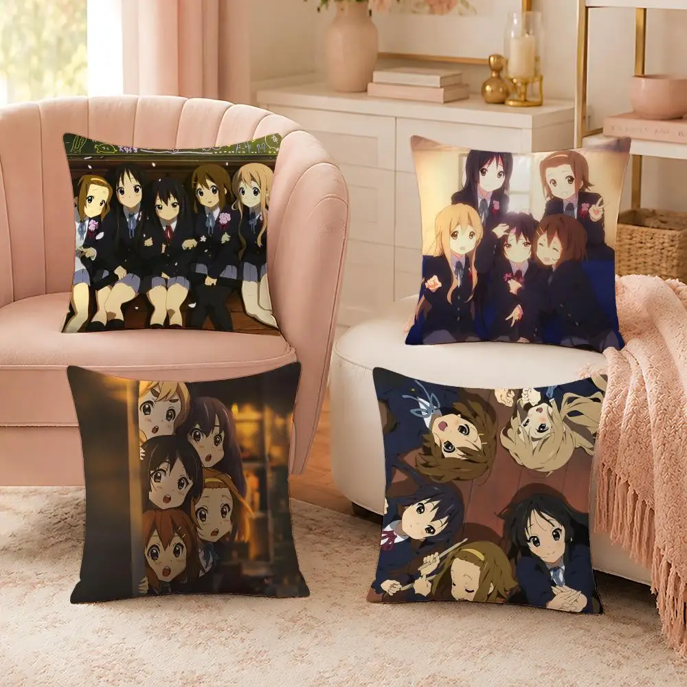 Popular Anime K-K-ON!S Cushion Cover Soft Skin Friendly Cloud Like Comfort Pillow Cover for Sofa Bed Seat