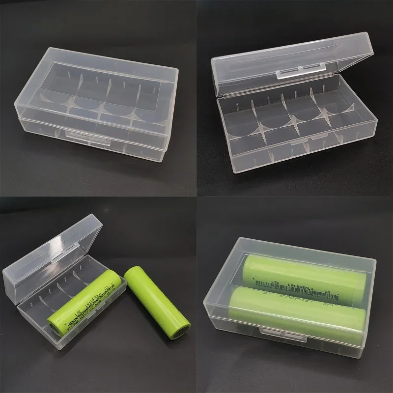 1 Stück PP-Batterie-Aufbewahrungsbox für Flachkopf 21700 Einzelabschnitt oder Doppelabschnitt oder 4 Abschnitte mattiert weiß