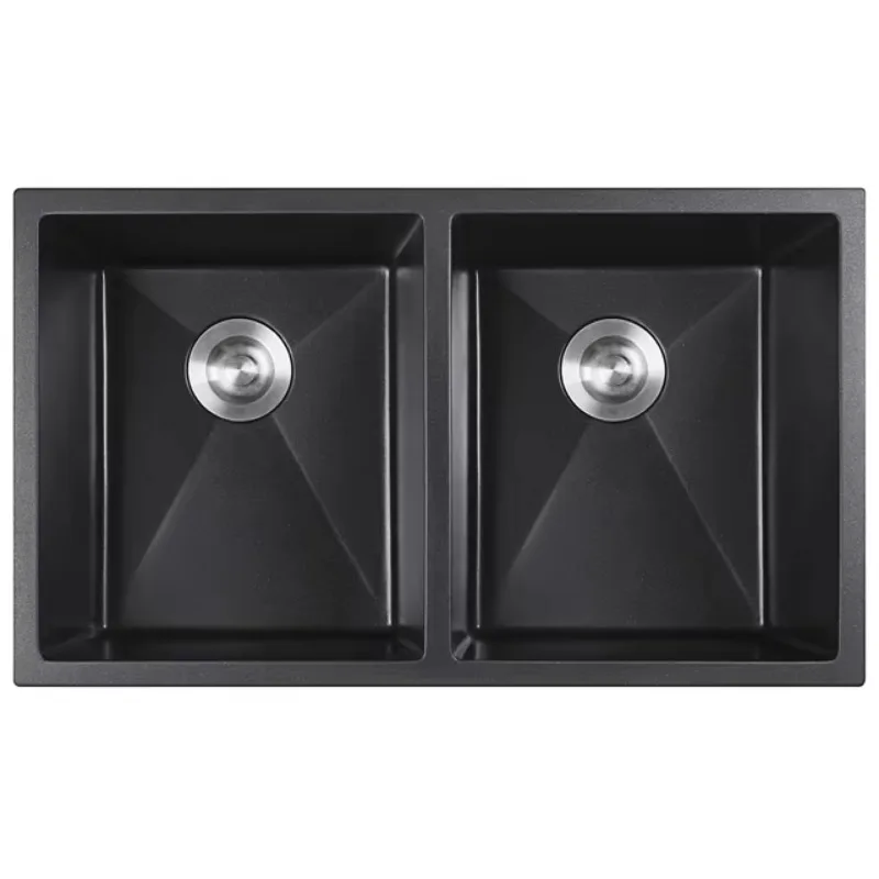 

Black Composite Granite Sink Base 3218D, 813 Double Bowl