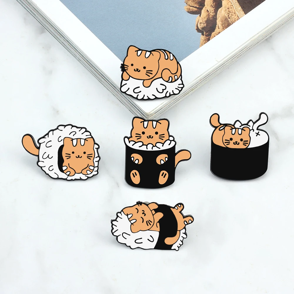 2-5Pcs/Set Cartoon Cat Rabbit Fox Enamel Pin Lovely Animal Brooch Women Men Jeans Coat Lapel Pin Badges Jewelry Gift for Friend