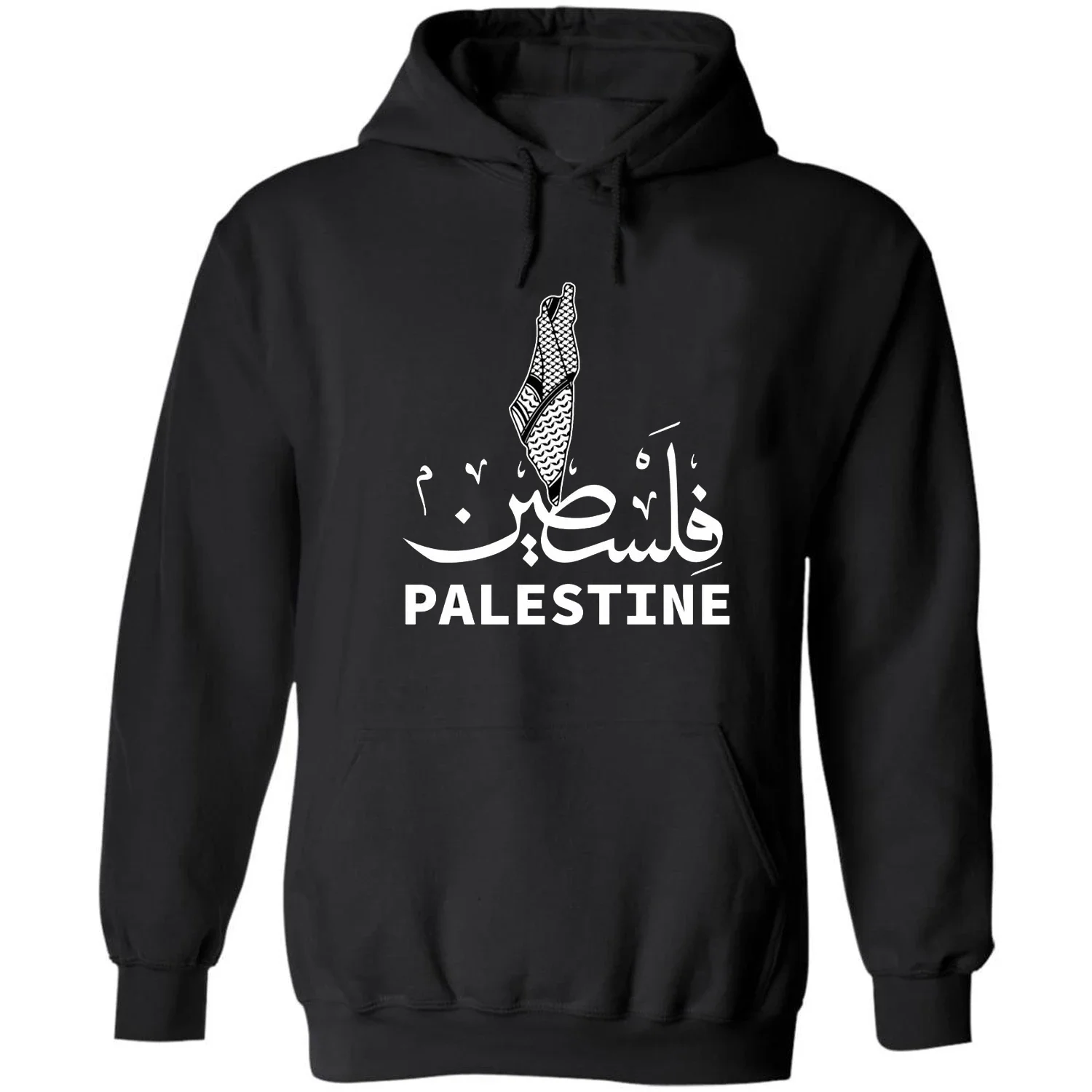 Palestinian Flag Map Arabic Font Palestine Mens Pullover Hoodie New 100% Cotton Casual Unisex Sweatshirt Fashion Streetwear