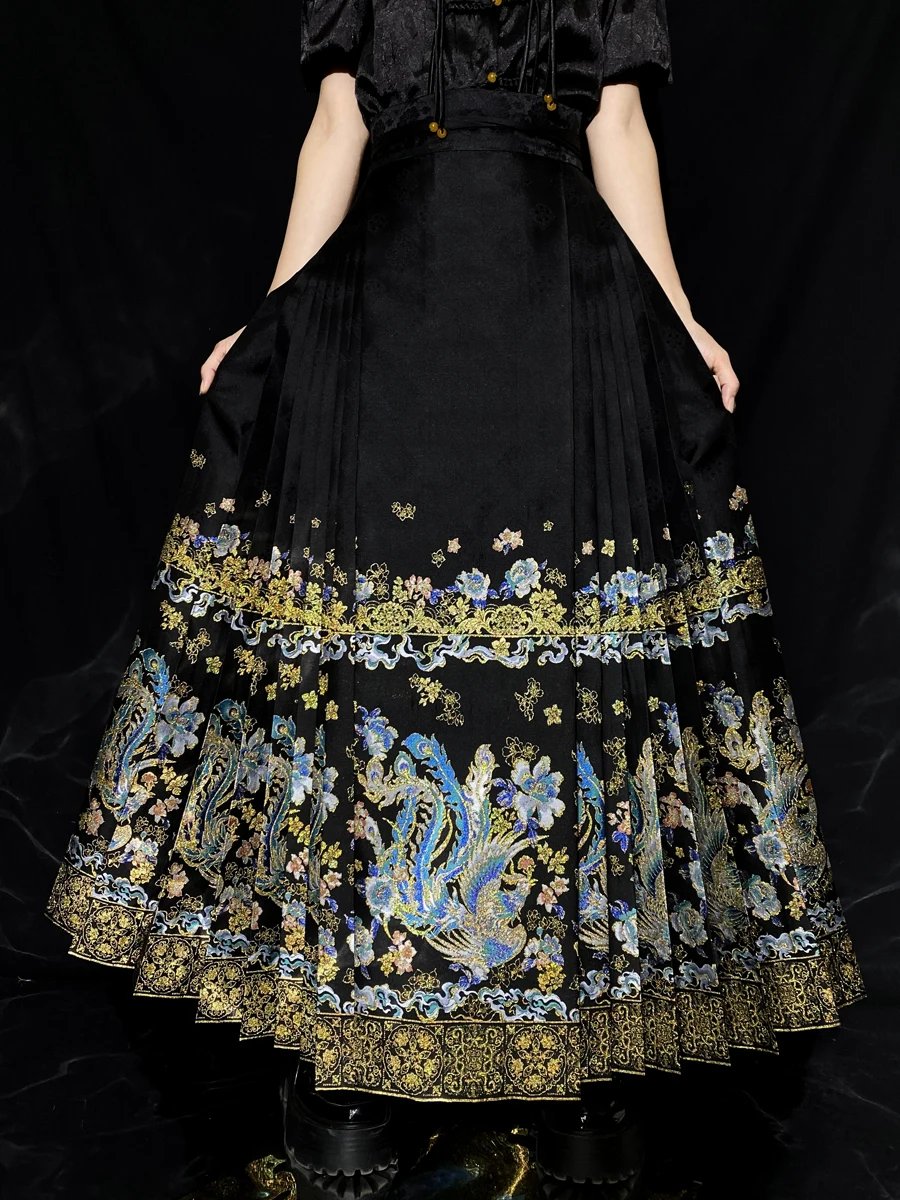 

Оригинальное большое платье-ханьфу от Zijue Qiueng Phoenix Flng Design, имитация перьев из перламутра, в стиле династии Мин