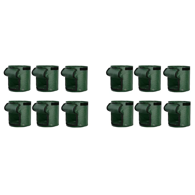 

7 Gallon Potato Grow Bags 12-Pack, Thick PE Fabric Pots For Plants, Handles Potato Planter Bags For Vegetables