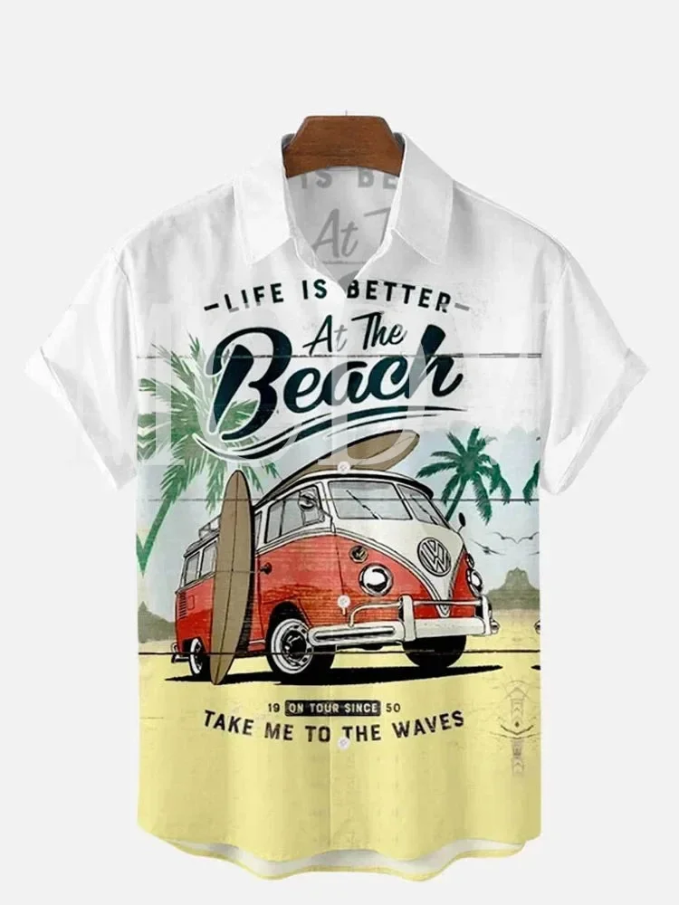 Hawaiian Surfboard 3D All Over Printed Hawaiian Shirt Men For Women Casual Breathable Hawaiian Short Sleeve Shirt