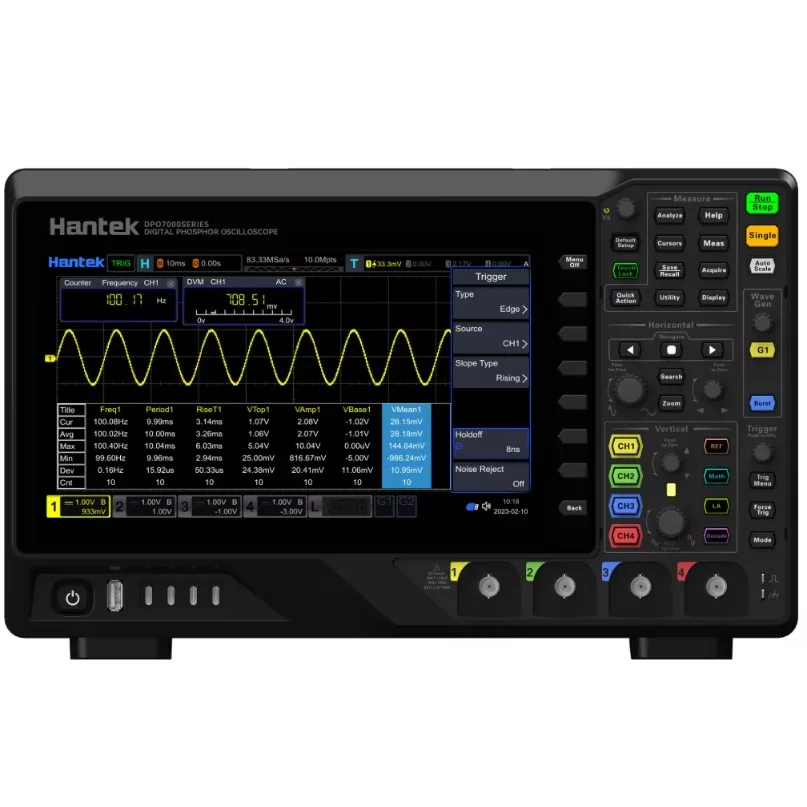 Hantek DPO7202E Dual-Channel Digital Phosphor Oscilloscope Featuring Fast Acquisition, Clear Waveform Persistence
