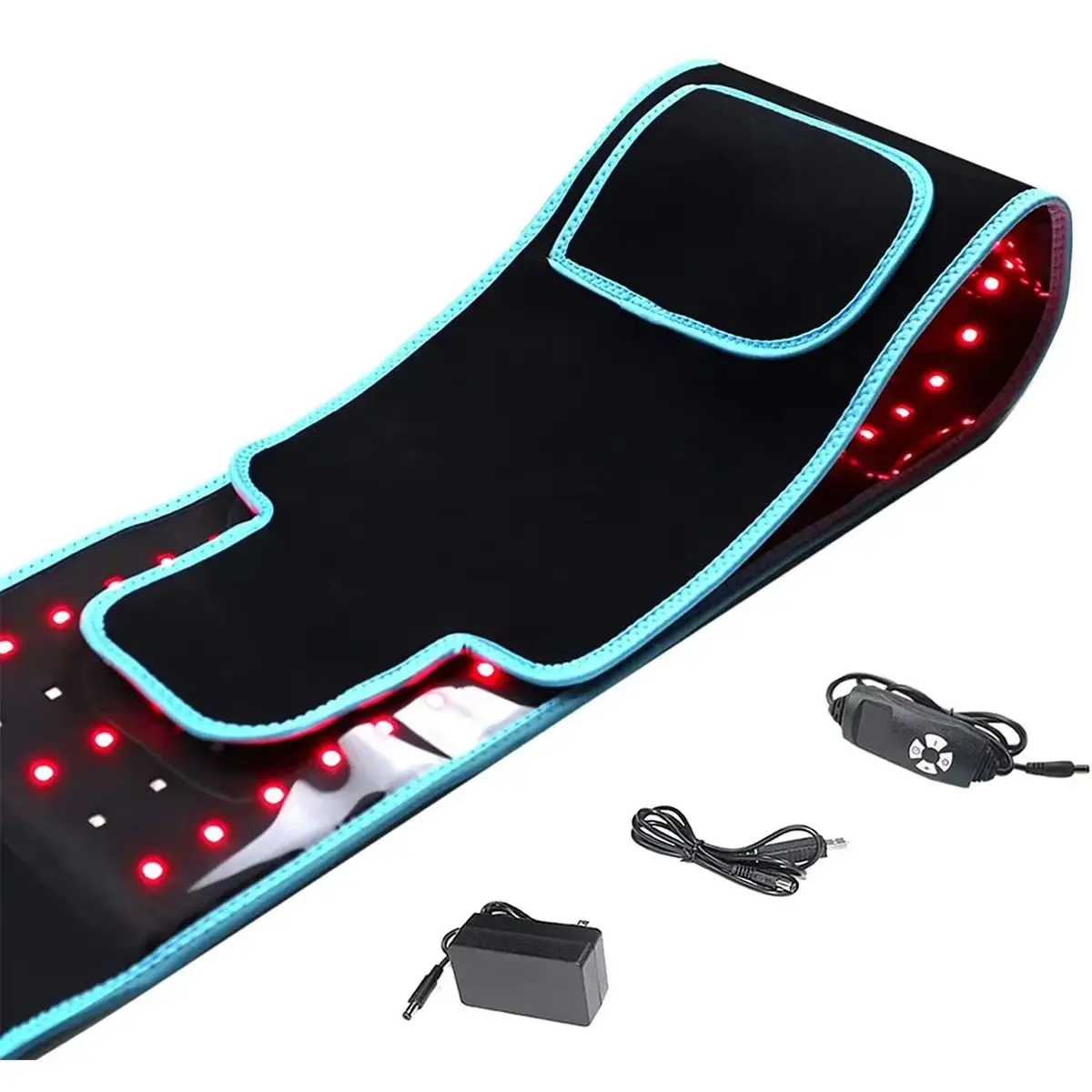 Body Shaping Belt LED Light Therapy 850nm 660nm, Hot Compress Massager for Waist Back Relaxation, Muscle Toning Heating Pad