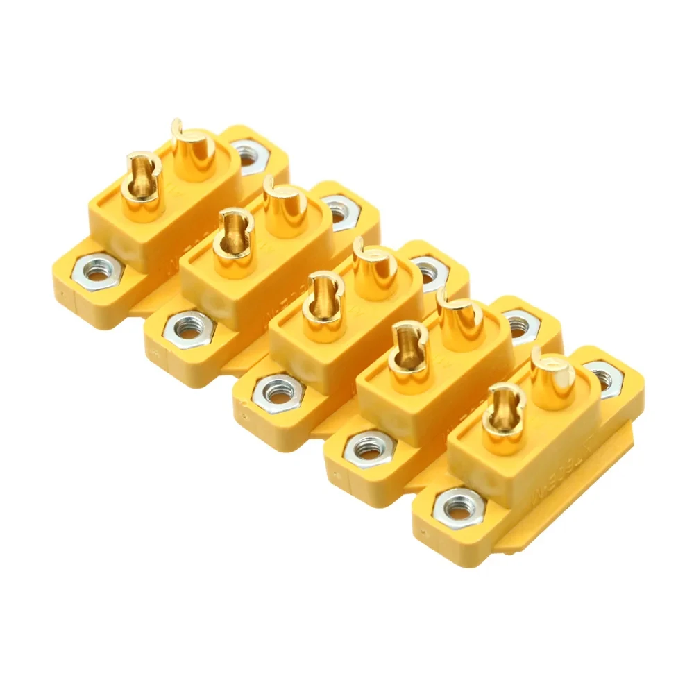 5 / 10 / 20 / 50 Stück AMASS XT60E-M Stecker mit Schrauben, montierbarer Lipo-Akku-Anschluss, Messing, vergoldet, für RC-Modelle, Multicopter