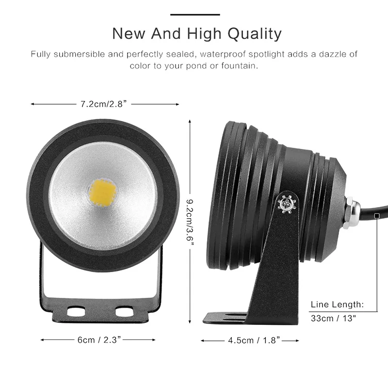 مقاوم للماء IP65 LED بقعة ضوء تحت الماء لنوافير حمام السباحة بركة المياه حديقة حوض السمك