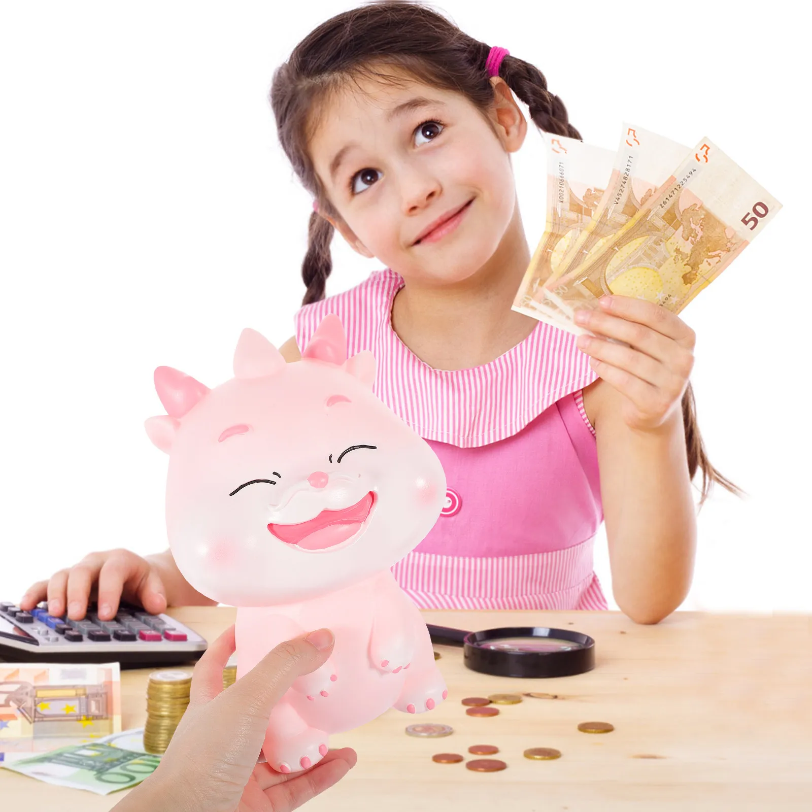 Dragon Piggy Bank Kids Anti Drop Coin Saving Jar Vinyl Material Cute Dragon Shape Money Storage Piggy Bank for Women
