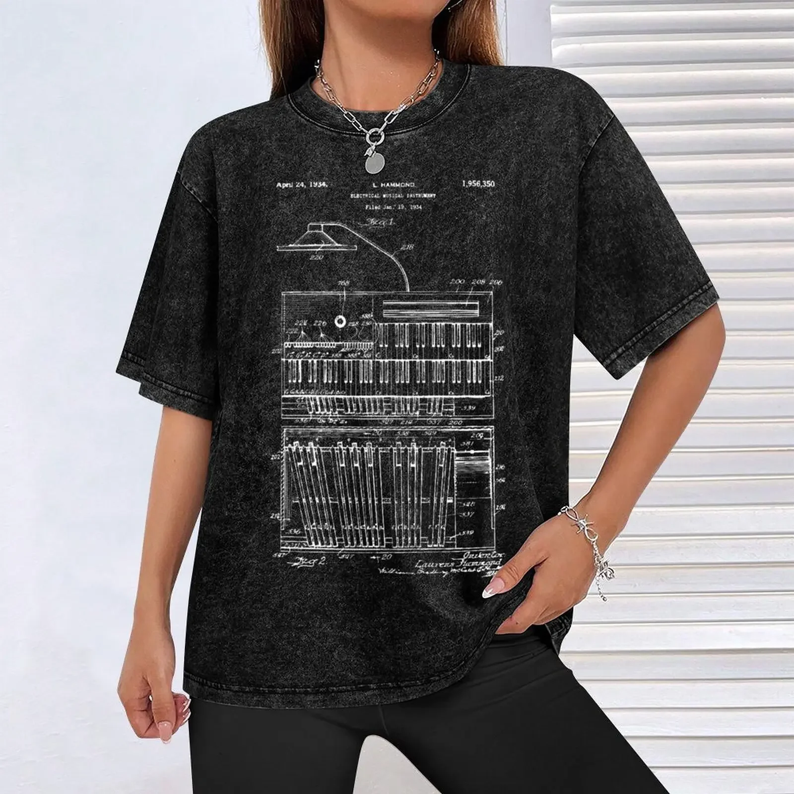 1934 هاموند الجهاز براءات الفن تي شيرت عيد الحب الملابس مخصص تي شيرت جرافيك تي شيرت جرافيك تي شيرت خمر ملابس رجالي #4