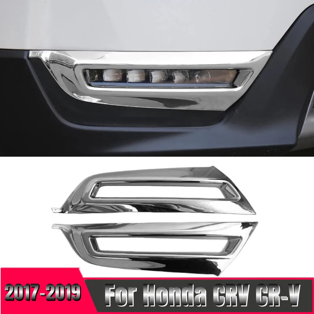 

ABS plastic Chrome For Honda CRV CR-V 2017 2018 2019 Front Rear fog lampshade decorative frame Cover Trim sequins Accessories