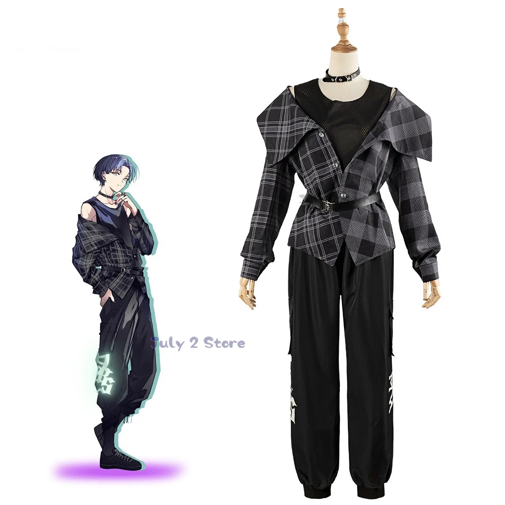 Aoyagi Toya Cosplay Kostüm Perücke Junge Halloween Party Tägliches Set Spielprojekt Sekai Bunte Bühnenkleidung Outfit Mantel Hose Fancy