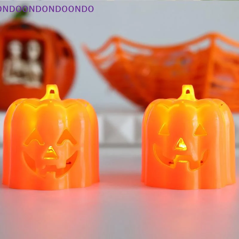 Halloween LED Pumpkin Lights Battery Operated Flickering Warm Light 12 Pack for Home Party Tabletop Decor Free Shipping