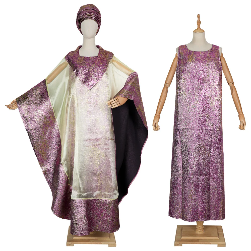 

2 PCS Outfit Gown Robe Muslim Kaftan Maxi Long DressAbayas African Dresses for Women Traditional Africa Clothing Dashiki Ankara