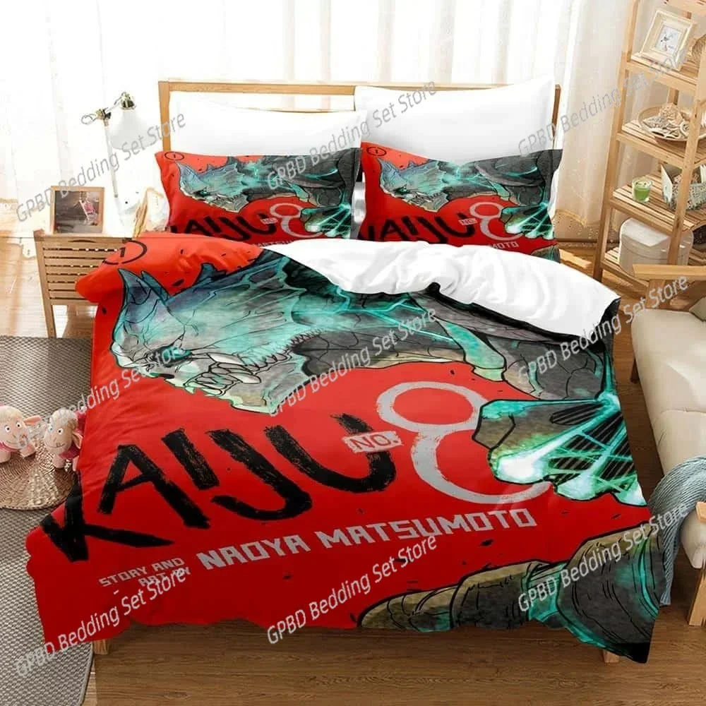 

3D Anime Kaiju No 8 Bedding Set Single Twin Full Queen King Size Bed Set Adult Kid Bedroom Duvet cover Sets For Home Textiles